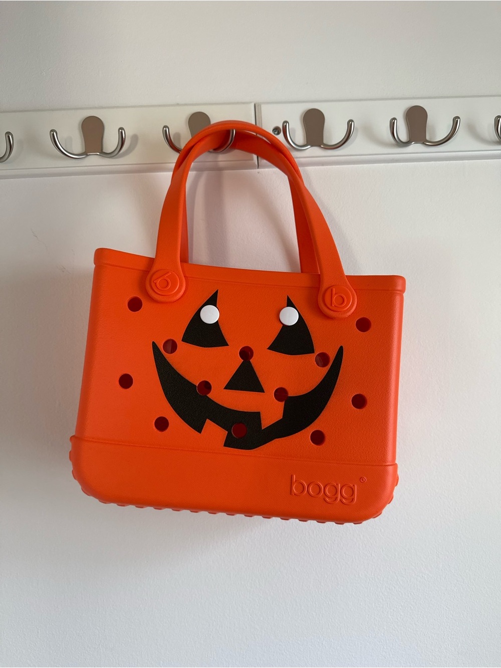 BOGG BAG Orange Tote with Black Jack-O'-Lantern Face